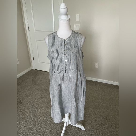 NWOT Quince European Linen Sleeveless Swing Dress Size Small - Picture 2 of 16
